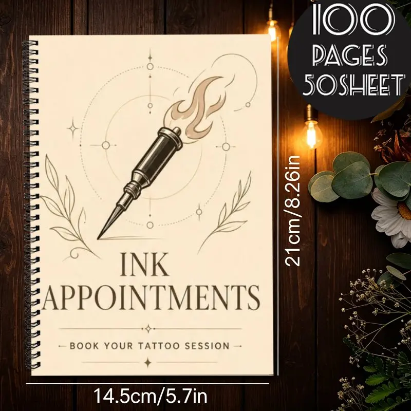 A5 Tattoo Shop Customer Tracking and Schedule Planning Book, Appointment Log Organizer for Tattoo Artists and Tattoo Studios