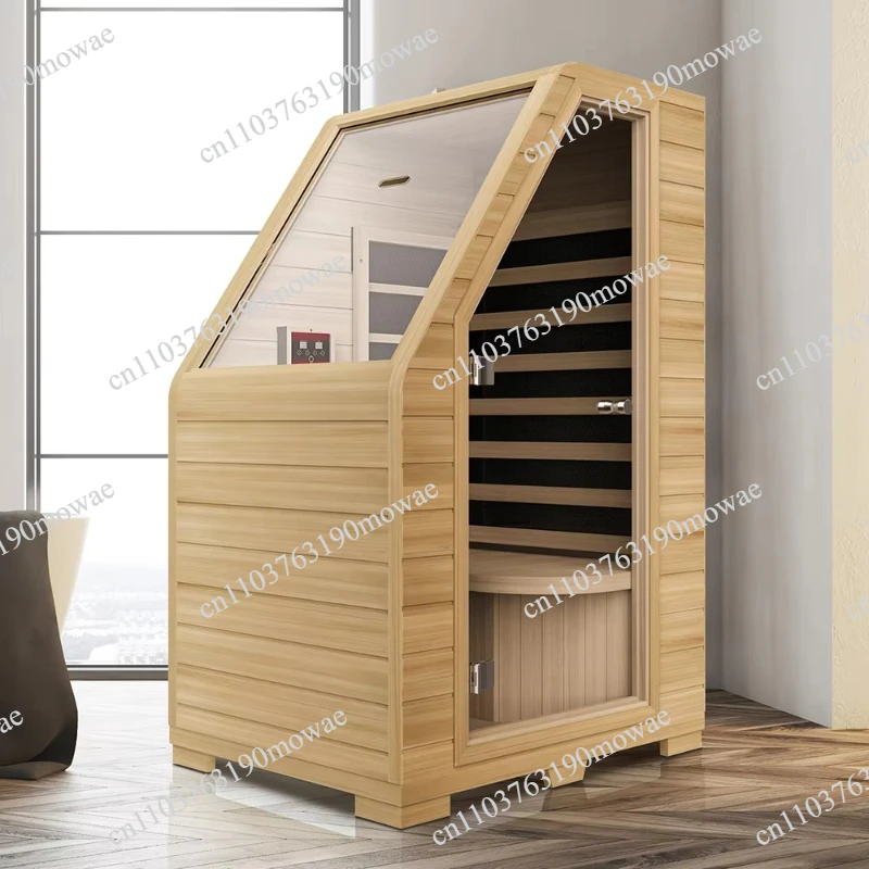 Compact Mini Hemlock Sauna for One Person, Indoor Relaxation Spa Cabin