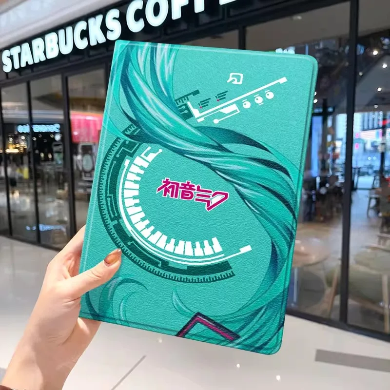 漫画アニメ初音ミク-ipad-保護ケース、シリコンソフトケース、ipad-第-11-世代-11-109-102-97-87-インチに適しています。