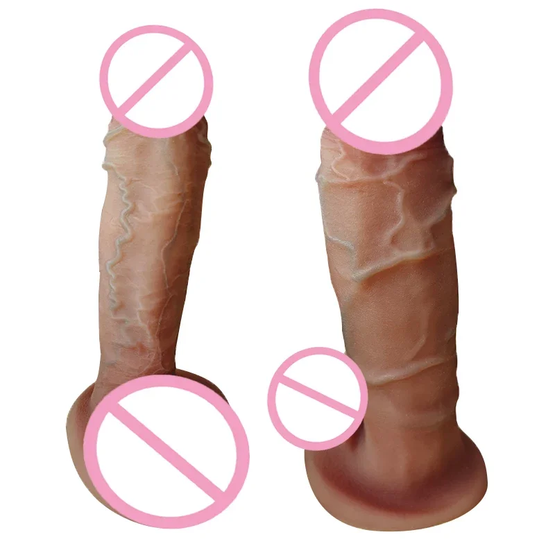 YUESHE Realistic Soft Dildo for Men And Women G-Spot Anal Stimulation Thick Dick Design Adult Sex Toy for Couples