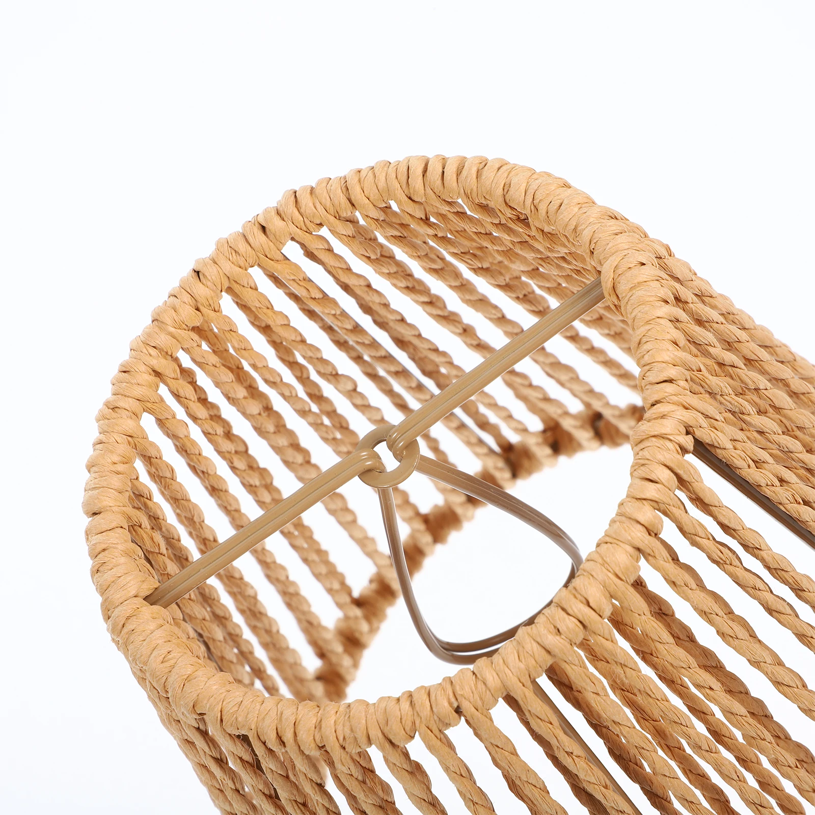 

Rustic Woven Paper Rope Lampshade Light Weight No Burrs Smooth Surface Gentle Texture Pendant Ceiling Lamp Cover