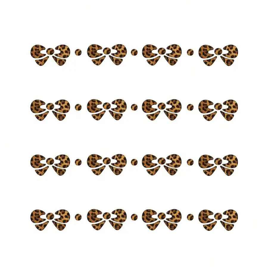 4pcs/Set Cute Bow Leopard Print Car Stickers, Vinyl Decals For Car Body, Window, Bumper, Laptop, Adorable Car Decor Accessories