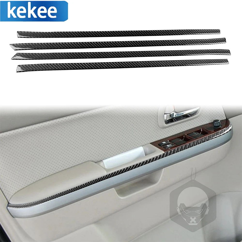 For SUZUKI Grand Vitara 2006-2013 Real Carbon Fiber Car Door Armrest Panel Trim Sticker Auto Interior Decoration Accessories