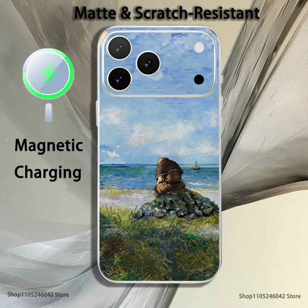 V-vinland s-sagas Manga coque de téléphone blanche transparente pour iPhone 17,16,15,14,13,12,11Pro,Max,Plus, Mini charge magnétique sans fil