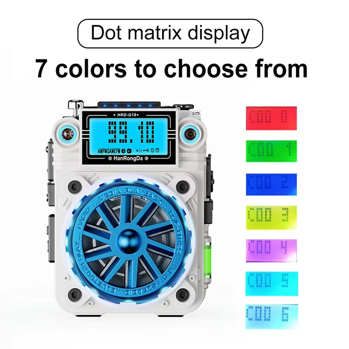 

Original HRD-G18 76-108MHz Portable FM Radio Receiver DSP Multifunctional Audio Speaker Support TF Card Play Mode