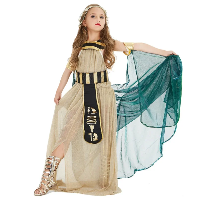 Halloween Costumes for Kids Boy Girl Ancient Egypt Egyptian Pharaoh Cleopatra Dress Cosplay Prince Princess Fancy Carnival Party