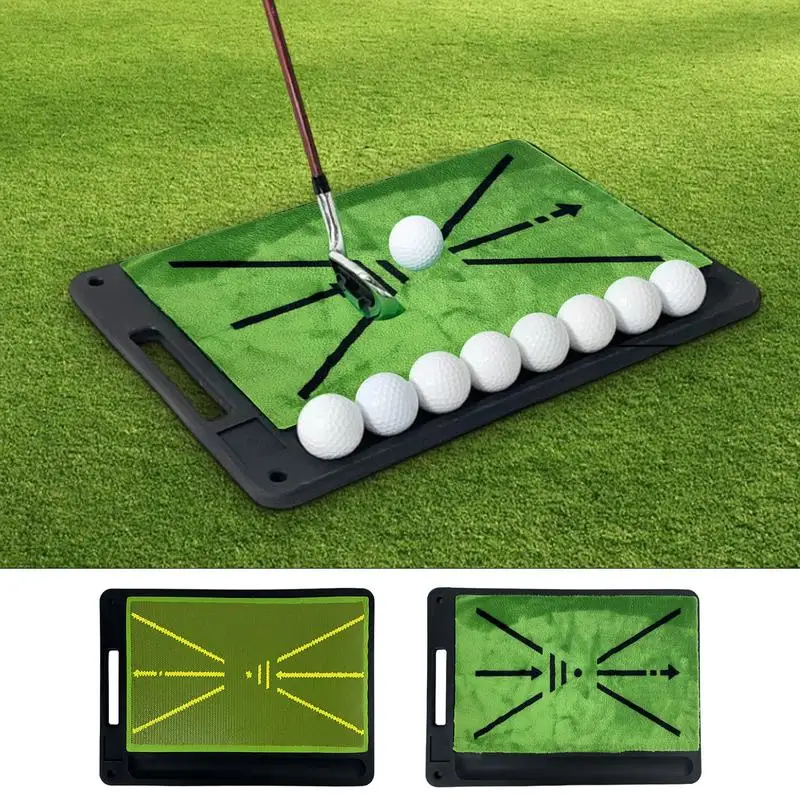 Hitting Mat for Golf Non-Slip Multipurpose Training Mat Portable Training Mat with Handle Green Golf Training Aid for Floors