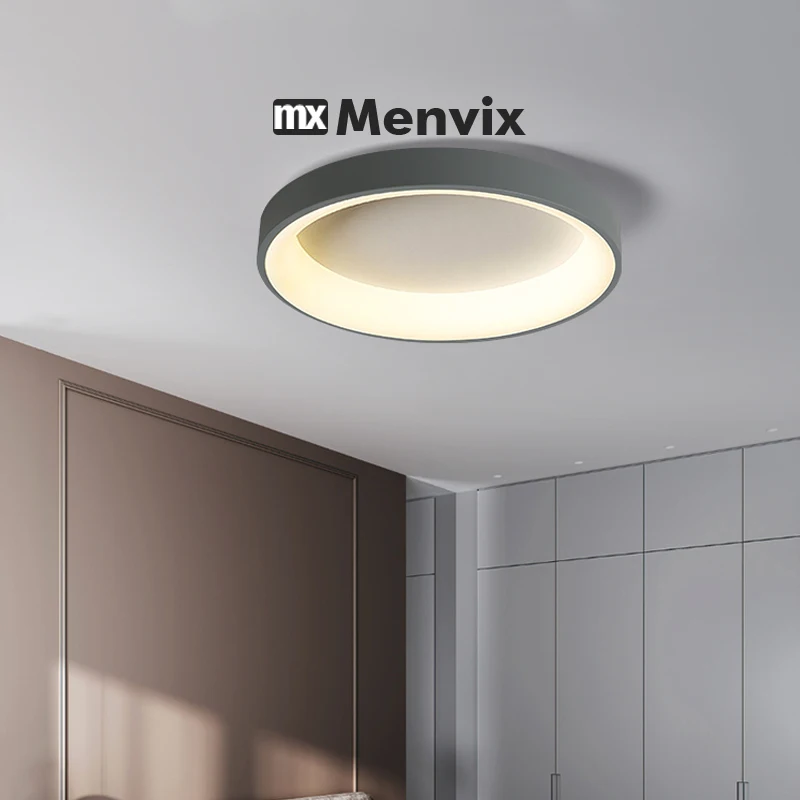 White Grey Modern Design LED Ceiling Lights For Living Room Bedroom Dining Room Dimmable Lamp Indoor Round Sqaure Fixtures