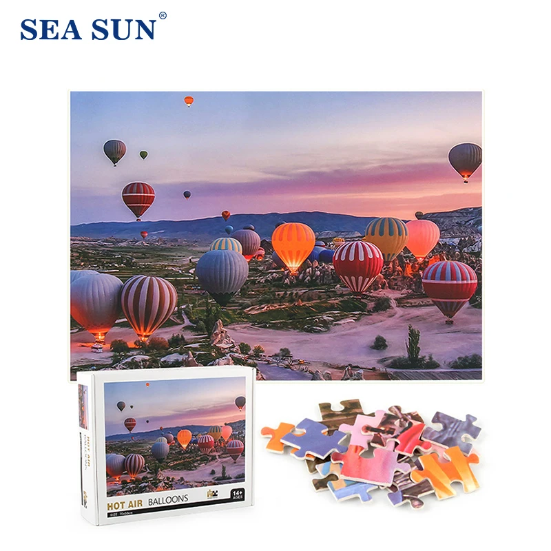 

Hot Air Balloon Puzzle 1000 Pieces Fashion Hot Air Balloon Pattern Fashion Paper Jigsaw Toys 70*50cm Gift Box Design Surprise