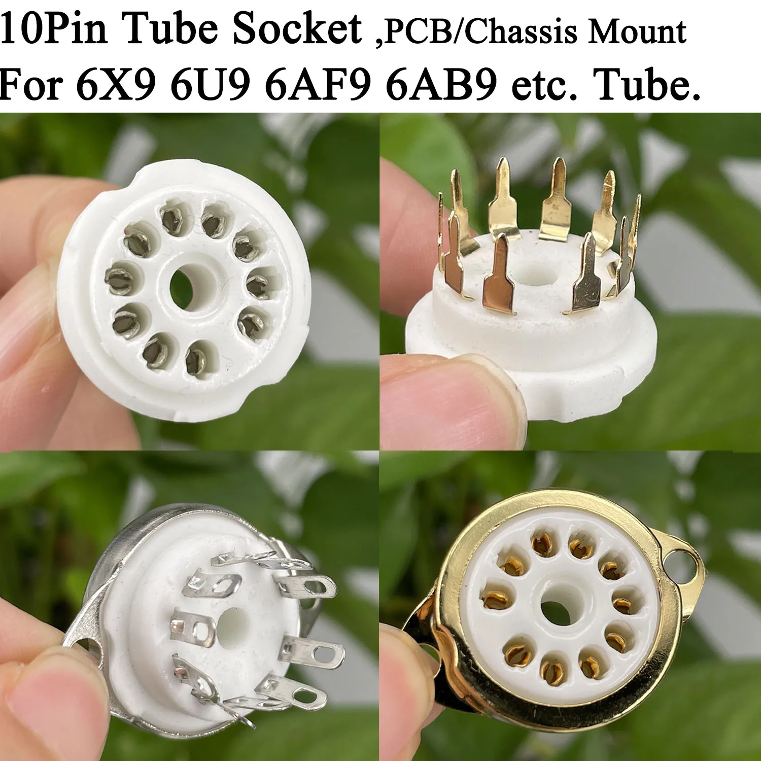 10 Uds 10 pines enchufe de tubo de cerámica GZC10-C enchufe de tubo de electrones 6X9 6U9 6AF9 6AB9 tubo de vacío DIY amplificador de Audio HIFI