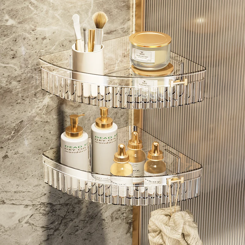 Storage rack, triangular wall hanging, non perforated bathroom rack, corner storage box bathroom organizer  bathroom accessories