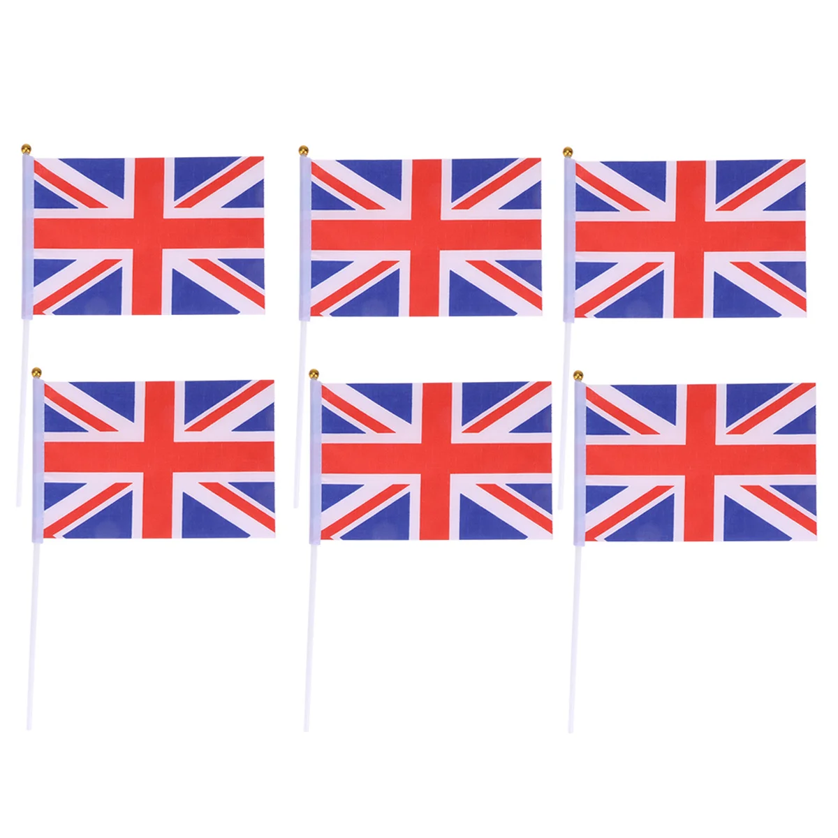 

20Pcs Hand Held Stick Flags Mini Uk Polyester Plastic Portable Party Festival Classroom Cheering Garden
