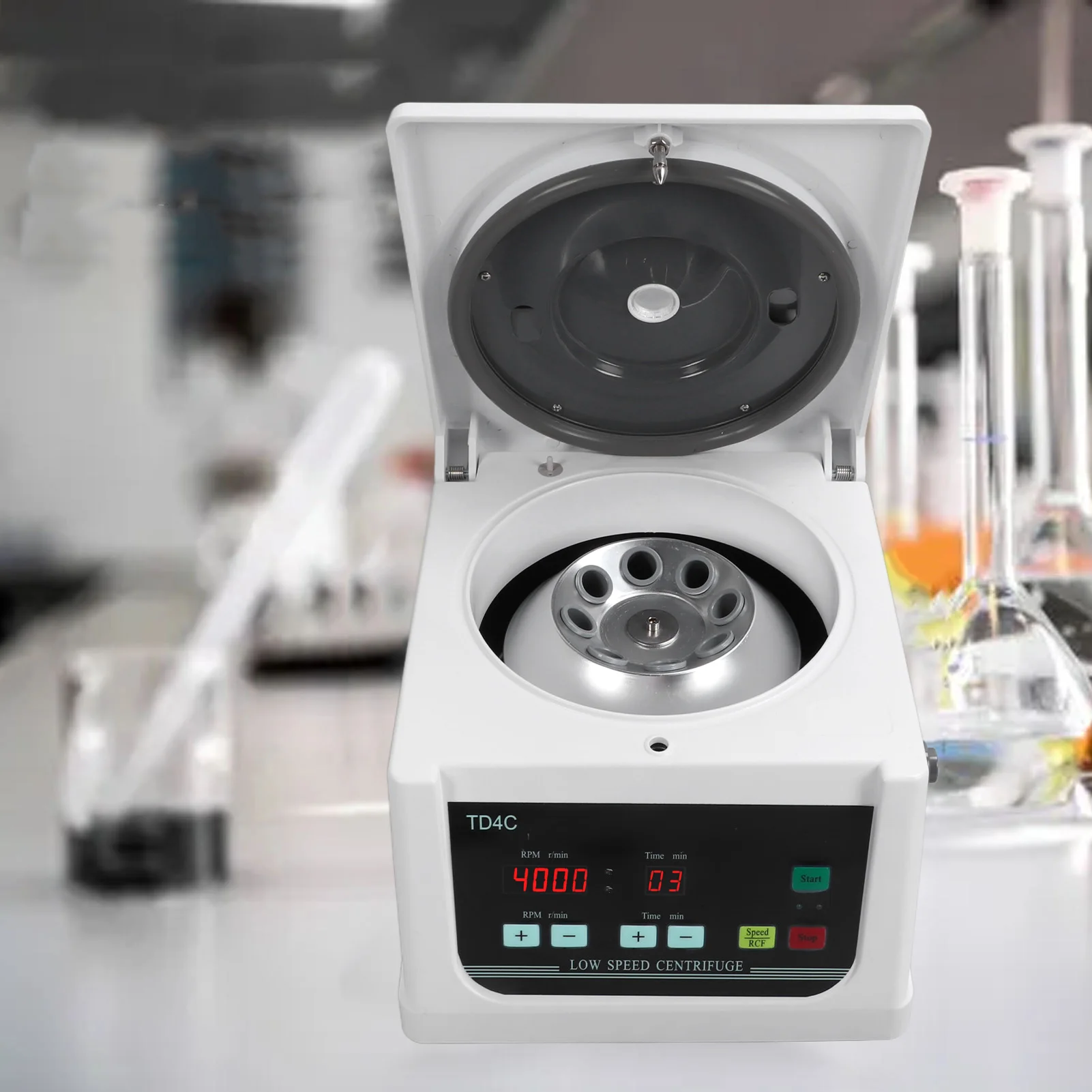 TD4C Desktop Centrifuge Machine 8*10/15ml 2200xg 4000r/min LCD Screen Laboratory Benchtop Centrifuge with Timer for Blood Beauty