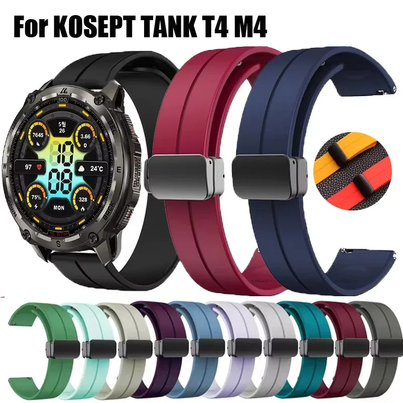 Силиконовый ремешок 22 мм для KOSPET TANK M4 T4/TANK M2 T2 M3 T3/M3 Ultra Sport, магнитный браслет Correa для KOSPET MAGIC P10 R10 ORB
