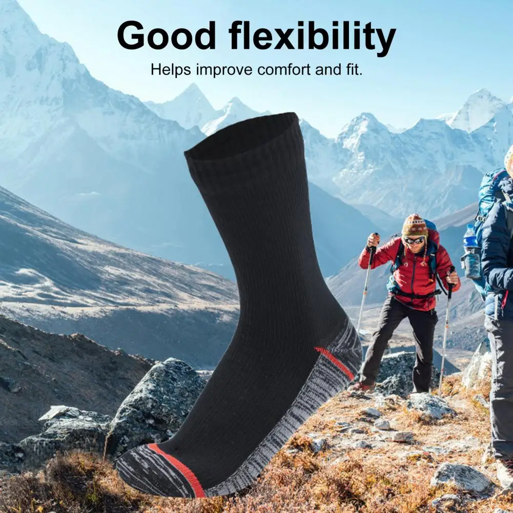 1 Pair Cozy Skiing Socks Unisex Waterproof Socks Mid-Tube Adult Outdoor Sports Riding Skiing Socks  Keep Warm