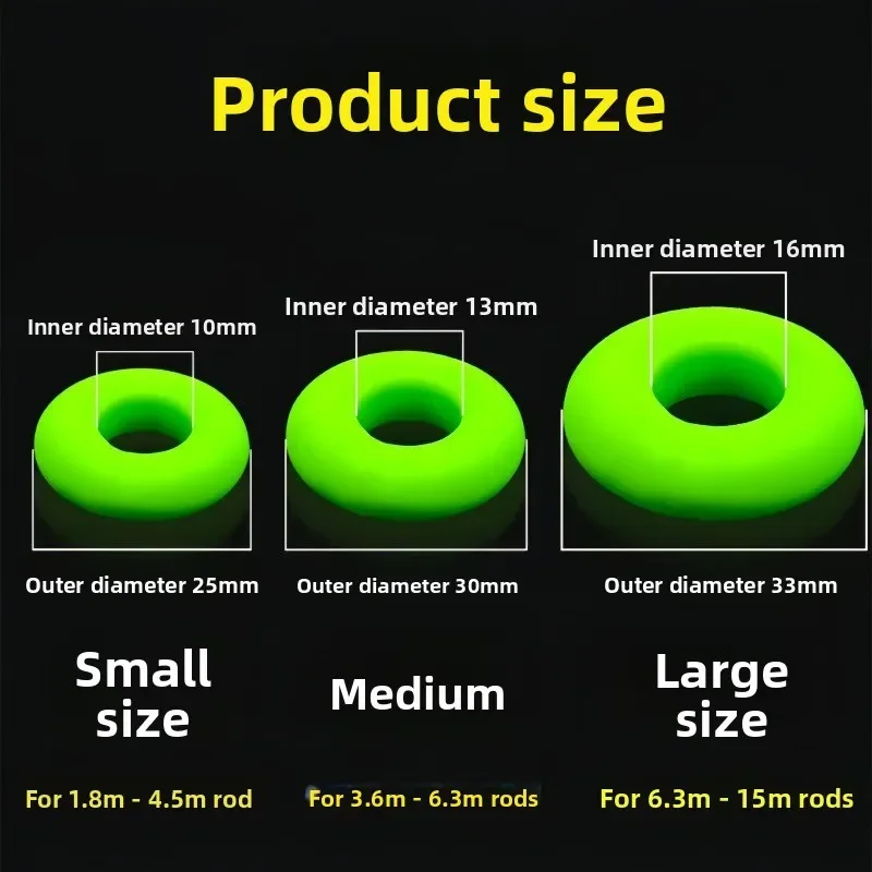100PCS Fluorescent Silicone Tent Nail Ring Luminous O-shaped Fishing Rod Rings Night Light Outdoor Camping Tents Accessories - view 4
