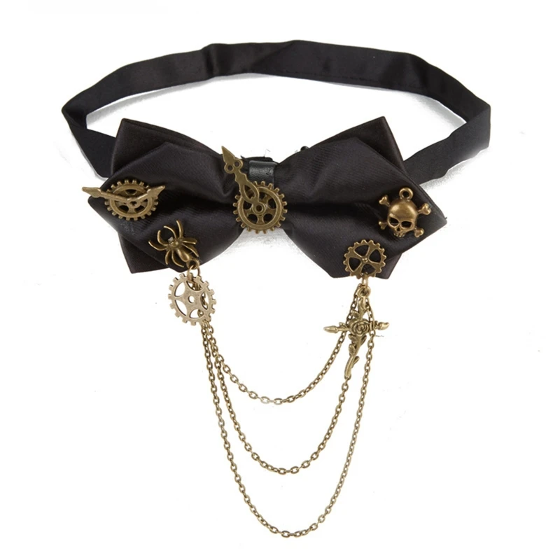 Vintage Steampunk Bowknot Choker Collar Necklace Punk Goth Party Club Jewelry