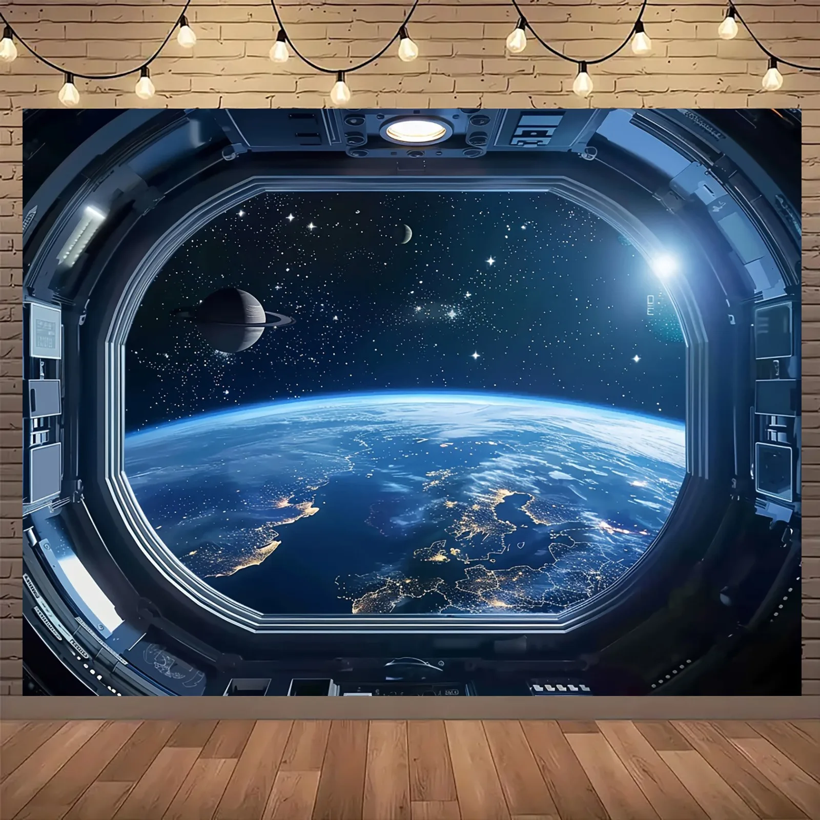Tapiz cósmico de ventana espacial: Vistas estelar, tela de fondo para decoración de pared, decoración del hogar para dormitorio