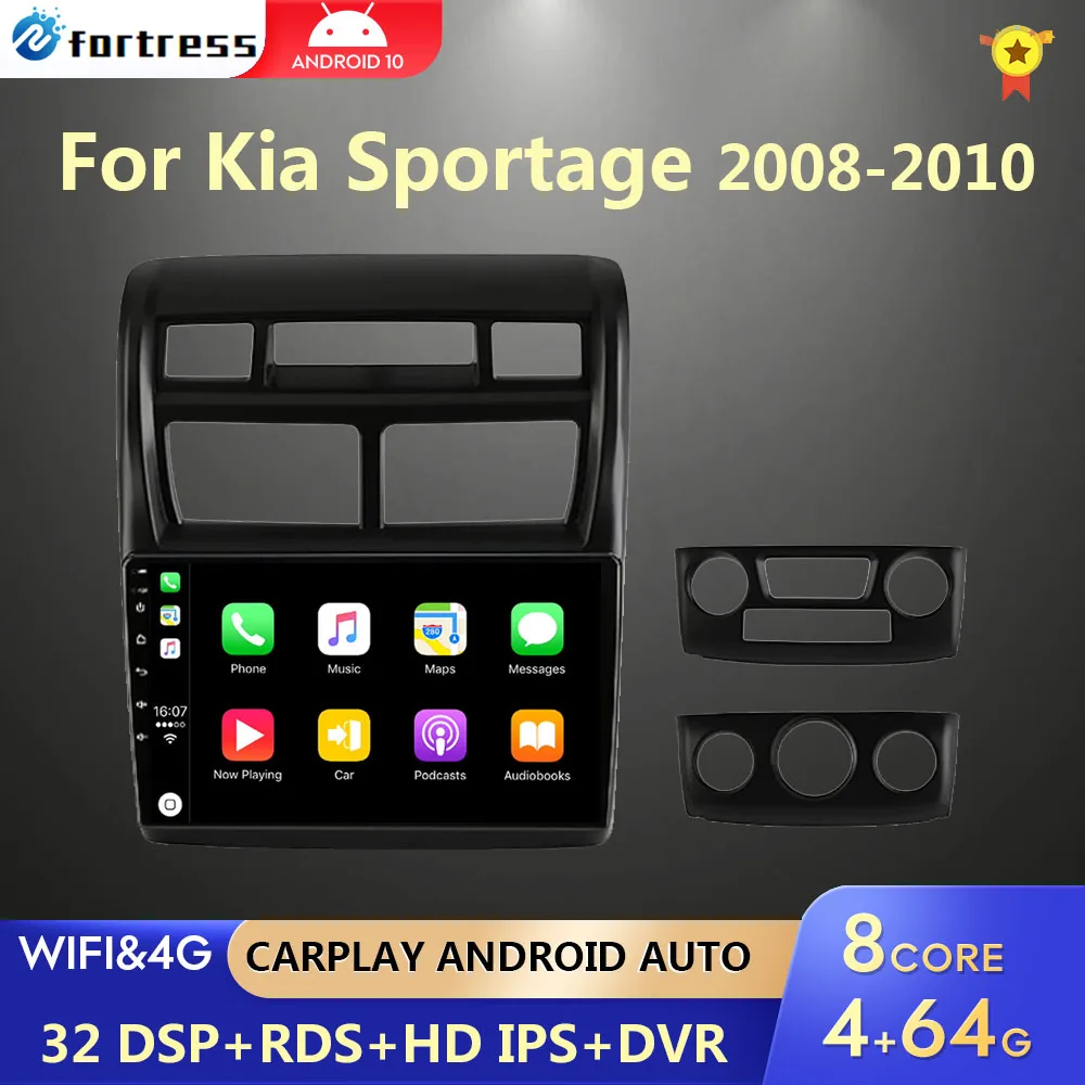 

Автомагнитола 2 din, Android 10, 4G + WiFi, мультимедийный видеоплеер для Kia Sportage 2 2008-2010, GPS-навигация, автостерео