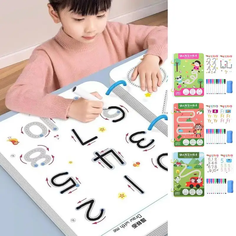 Wipe Clean Activity Book Write & Erase Letter And 123 Educational Book Include Letters Numbers Shapes For Early Math Letter And