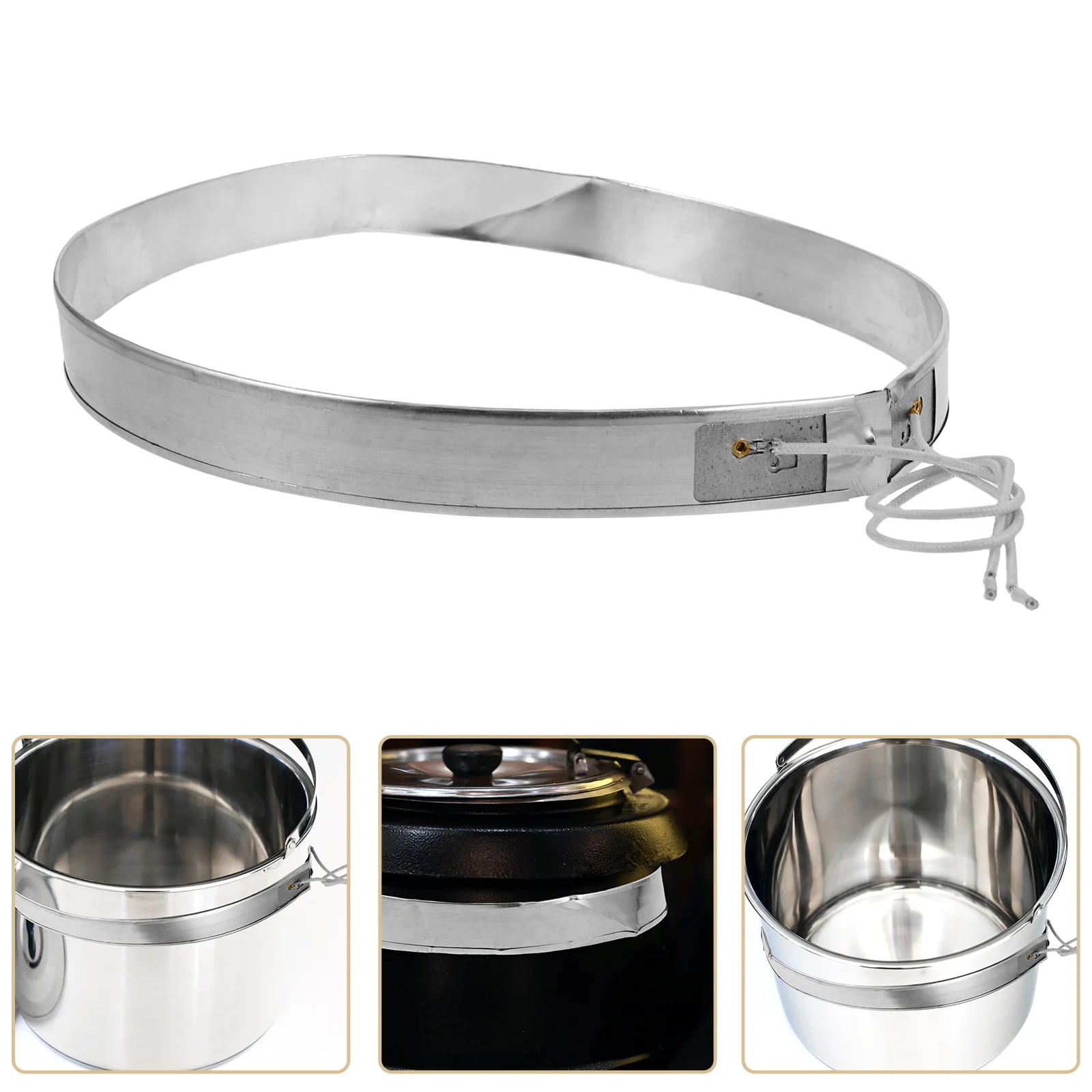 

Stainless Steel Soup Kettle Electric Heating Belt Ring for Buffet Commercial Food Warmer Restaurant Soup Heater Accessory