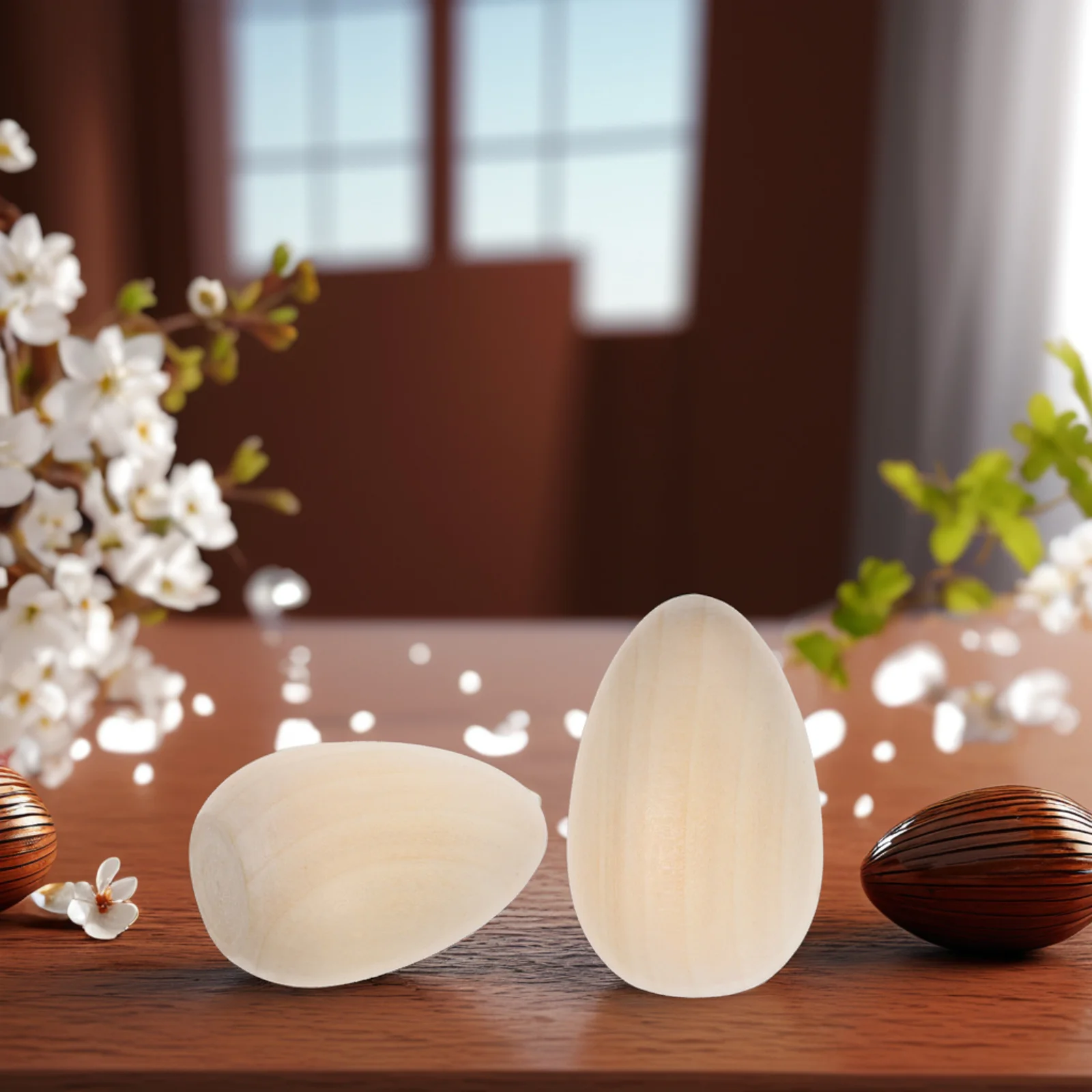 6 Stück Holz-Ostereier, unbemalt, DIY-Bastelornamente zum Malen, kreative Feiertagsdekorationen, Eier, Graffiti-Spielzeug