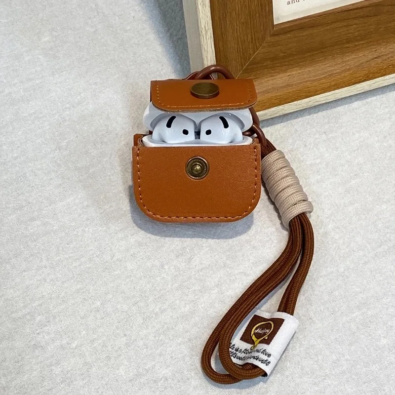 Custodia protettiva in pelle per auricolari adatta per iPhone Airpods1/2/3/4 Airpodspro2 Custodia protettiva anticaduta per auricolari