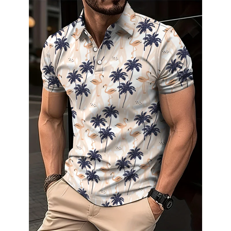 Summer Golf Polo Shirt - Vibrant Floral Short Sleeve Regular Fit Perfect for Outdoor Activities and Casual Wear