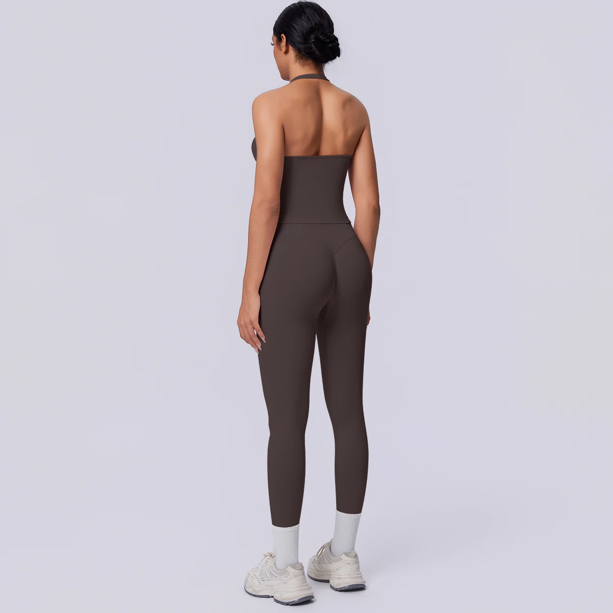Sport Fitness Kleidung Damen Yoga Set Sommer Gym Lauf-Workout Top Yoga Weste Einfarbige Po-Formende Fitness Hose Yoga Set – Detail 32