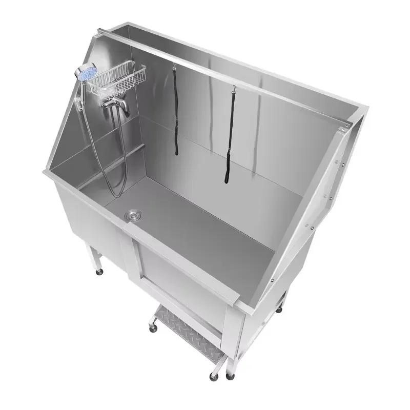 Customizable Large Dog Grooming Bath Tub Made of Durable Stainless Steel