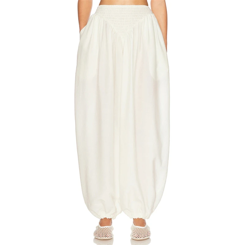 

The 2025 summer new women's pleated elastic wide-leg trousers y2k high-quality, fashionable and casual loose radish pants