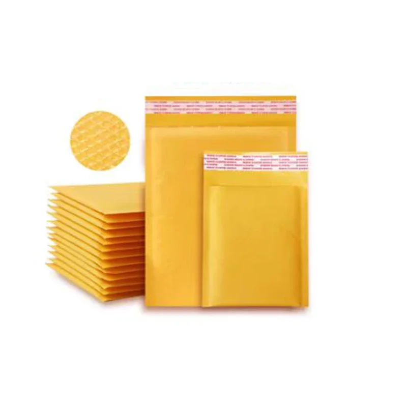 Yellow Kraft Paper Bubble Envelopes Bags Different Specifications Mailers Padded Shipping Envelope With Bubble Mailing Bag