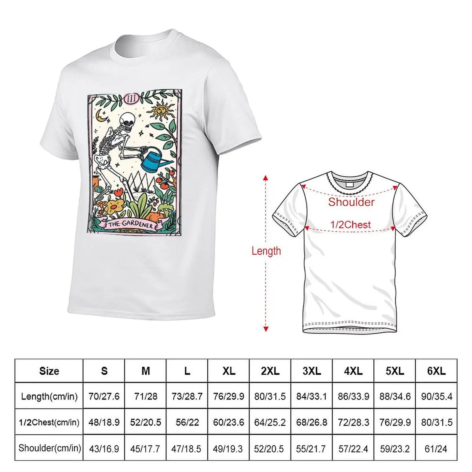 The Gardener Tarot Card Mystical Witchy Gardening Skeleton Esoteric Poster - Mystical - Spiritual Tee T-Shirt