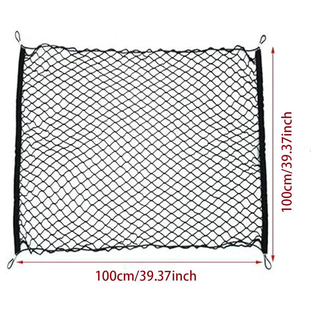 Car Mesh Elastic Nylon Rear Back Cargo Trunk Storage Organizer Luggage Net Polyester Holder Accessory 100*70 100*100 cm