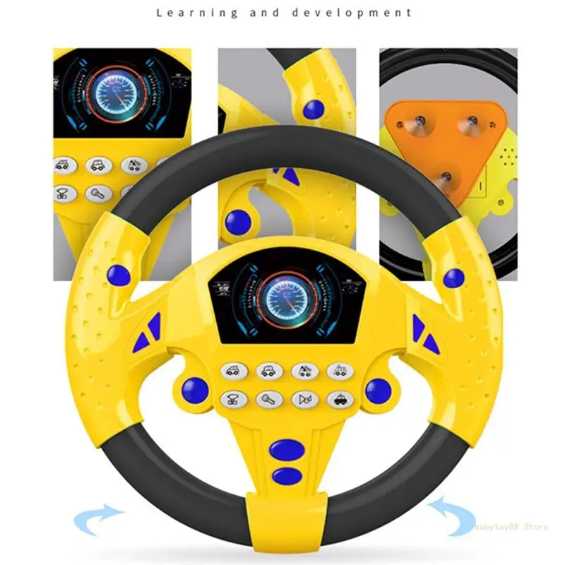 Y4UD Portable Driving Steering Wheel Toy Simulated Driving Control