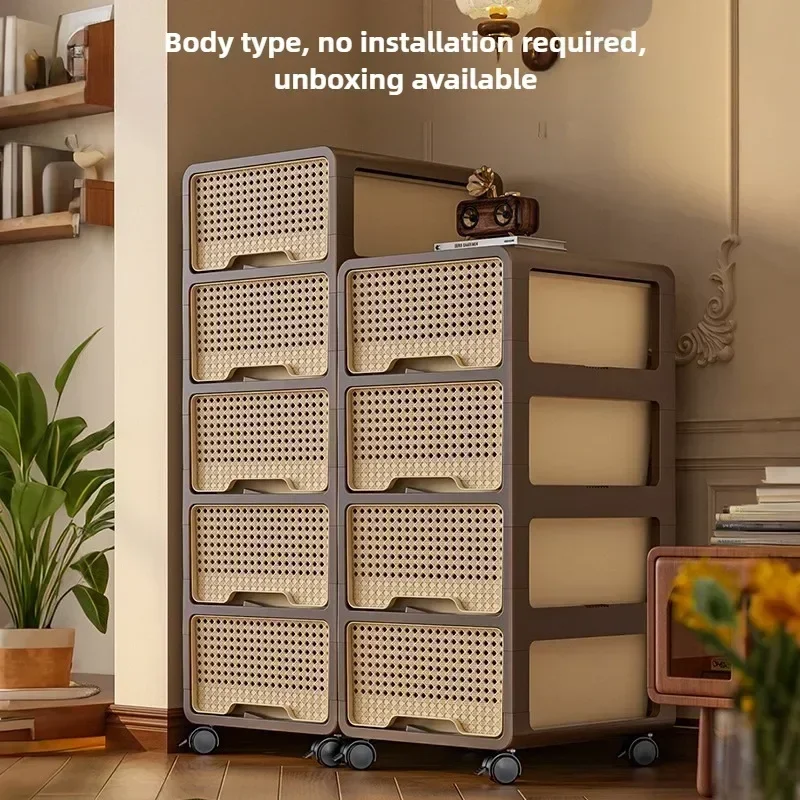 

Exquisite Middle ancient style movable storage cabinet, multi-layer drawer storage cabinet, living room snack storage cabinet