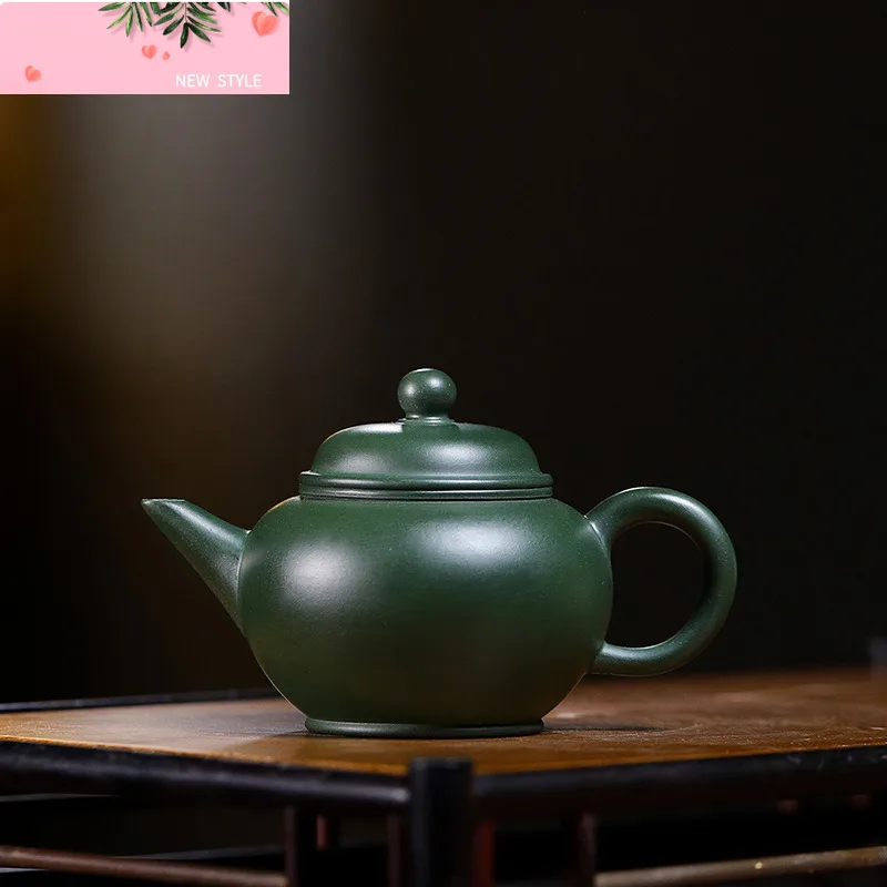 

110ml Exquisite Yixing Purple Clay Teapot Handmade Horizontal Pot Raw Ore Green Mud Kettle Zisha Teaset Cafes Drinkware Supplies