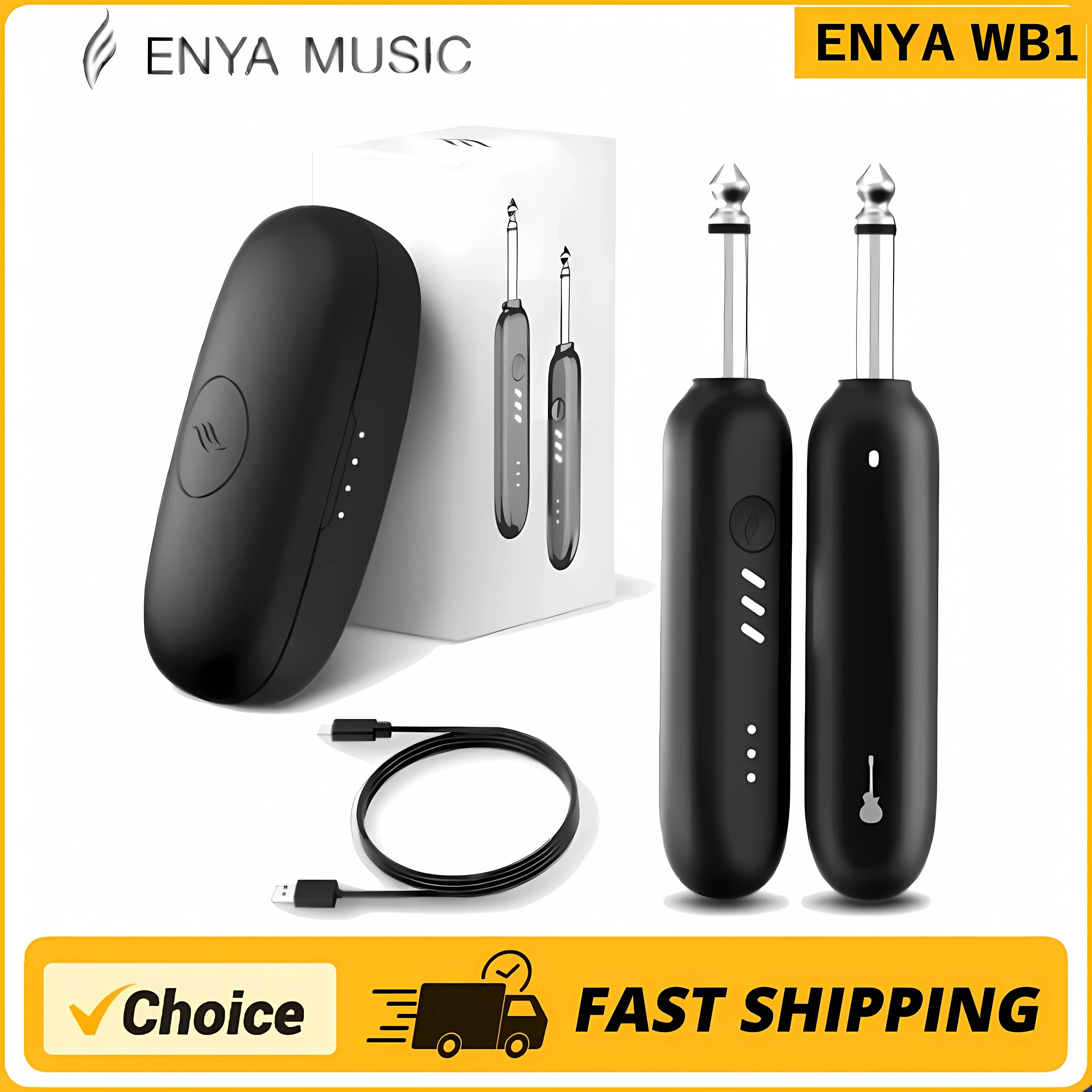 

Enya WB1 Wireless Guitar System, UHF 3.0 Audio Wireless Guitar Transmitter and Receiver for Electric Instrument for Guitar Bass