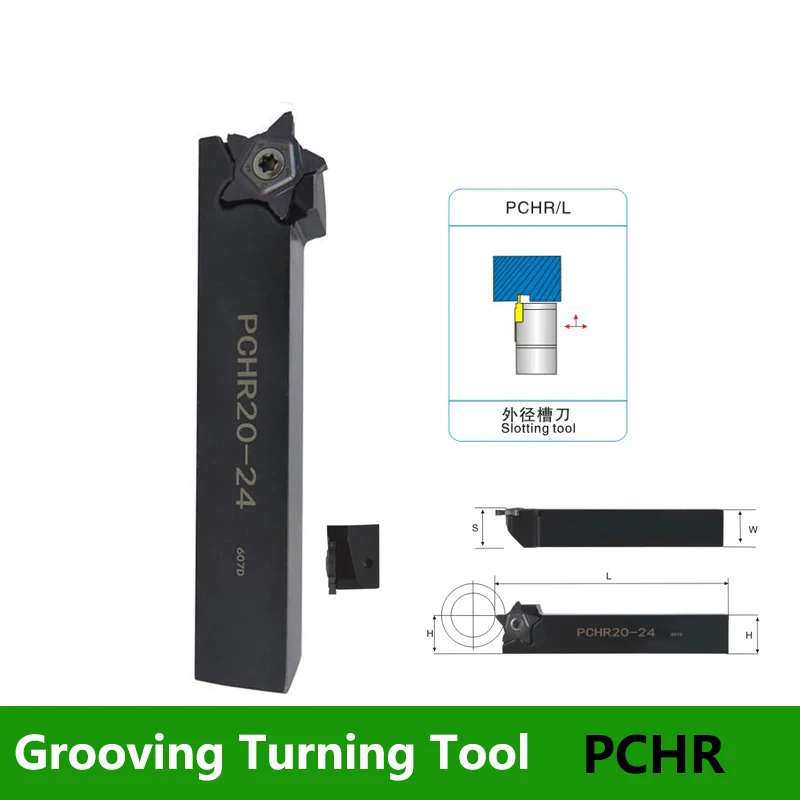 LIHAOPING PCHR Grooving Turning Tools Holder PCHR12-24 PCHR16 PCHR20 PCHR25 24 CNC Lathe External Cutter Tool Machine Shank