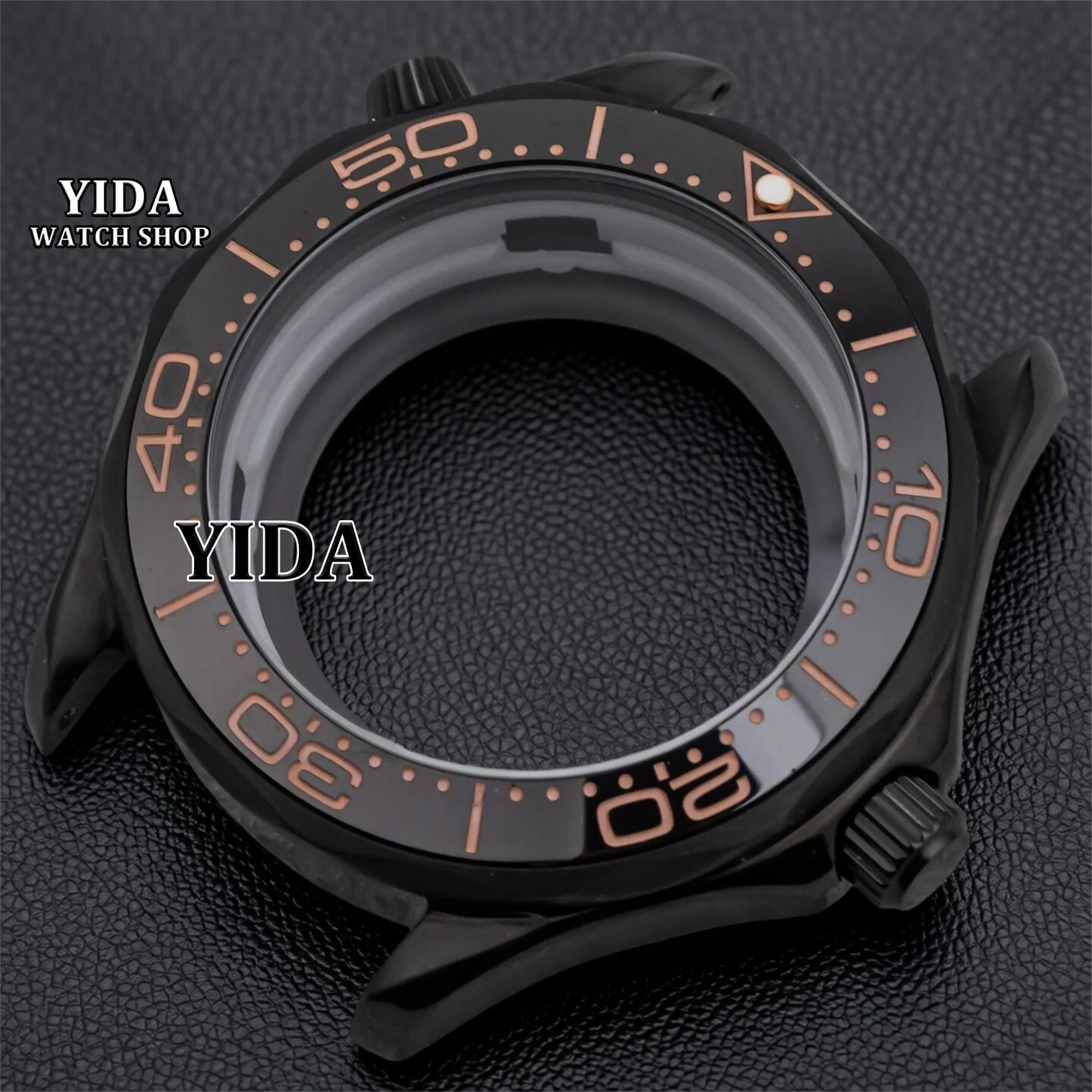 

41MM NH35 Case PVD Black case Ceramic Bezel For Seamaster 300 NH35 NH36 Automatic Movement 10ATM Waterpoof MOD Watch Accessories