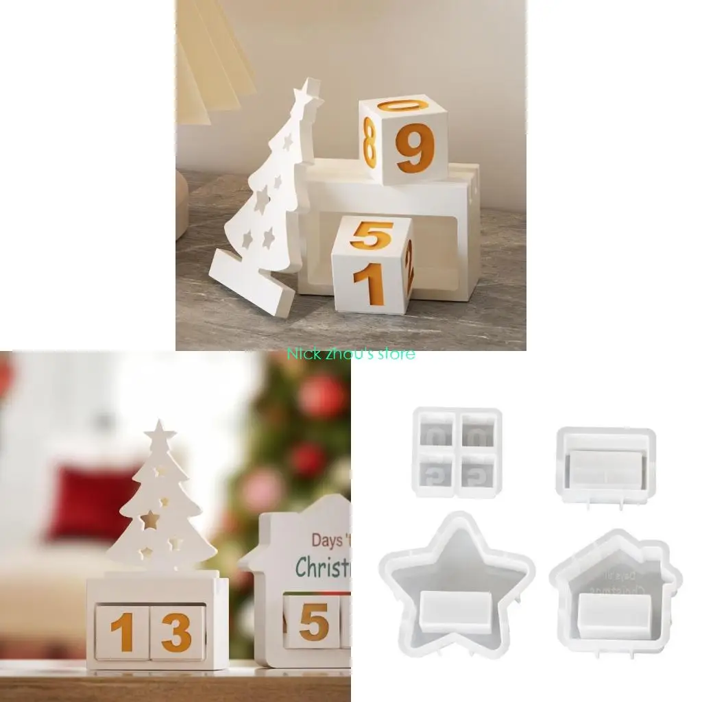 E15E Набор прочных силиконовых форм для подсвечников с обратным отсчетом для поделок разных размеров