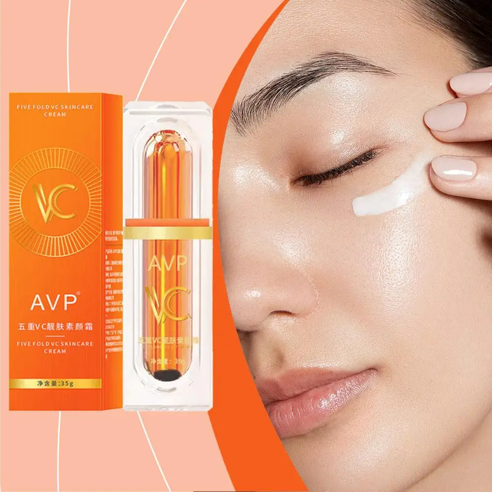 5 ชิ้น Vitamin C ครีมไวท์เทนนิ่งห้า VC Tone Up Cream Moisturizer Anti Aging ริ้วรอยจุดด่างดํา Remover Brightening Skin Care