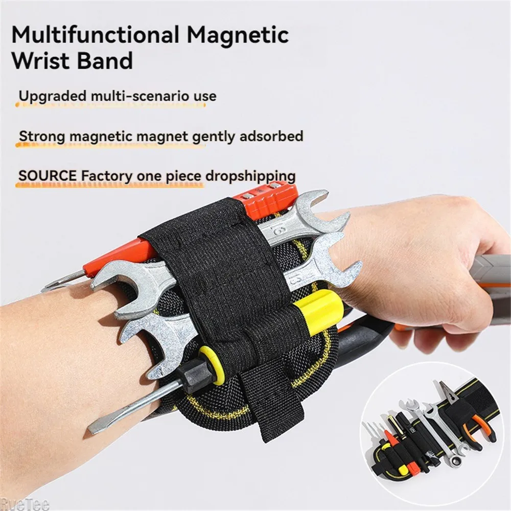 New Multiple Sockets Magnetic Wristband with Elastic Bands for Electrician Tools Screw Nut Bit