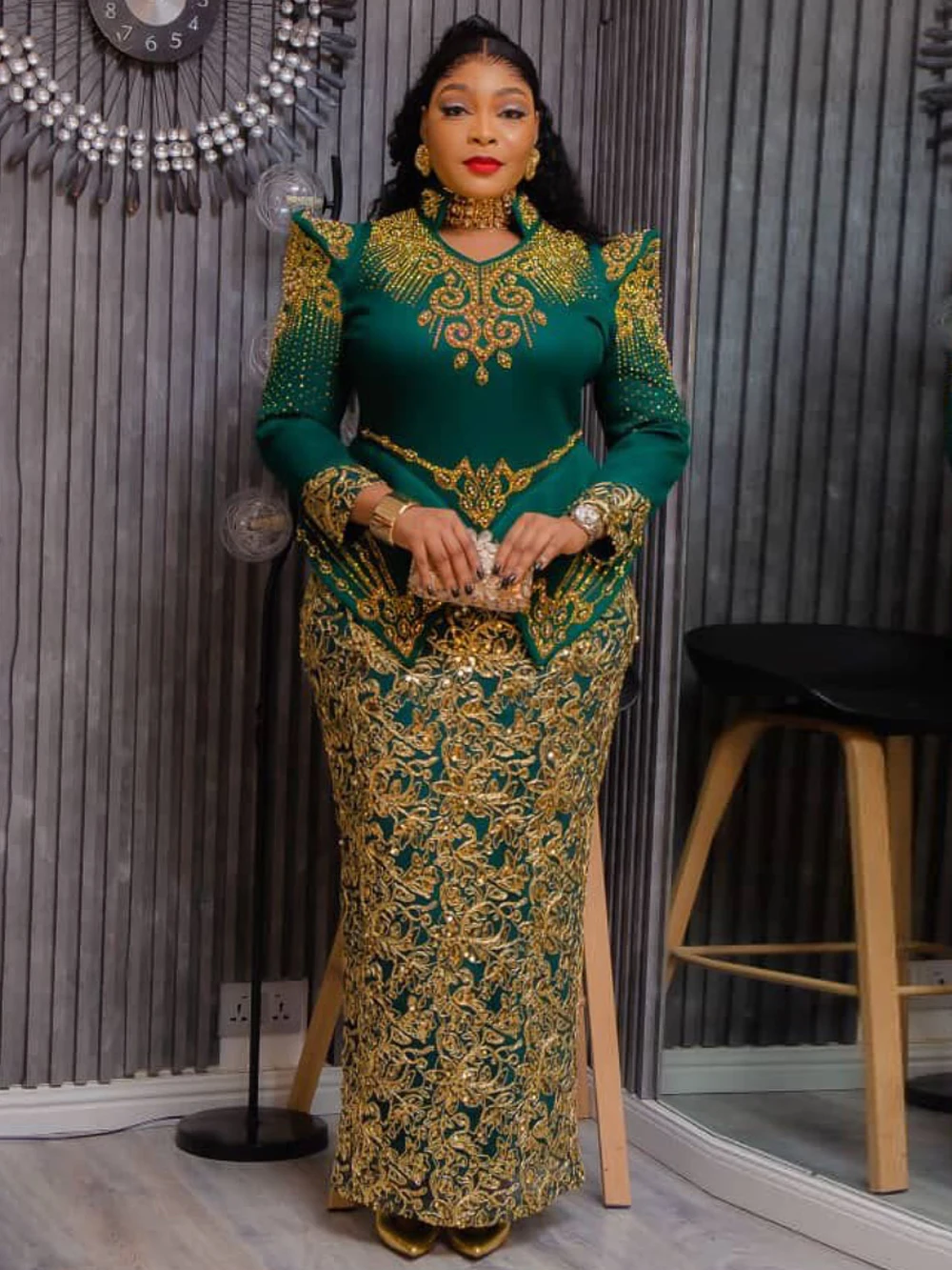 فساتين أفريقية فاخرة للنساء أنيقة بأكمام طويلة رداء ماكسي أنقرة Dashiki ملابس حفل زفاف مساء فستان مقاس كبير