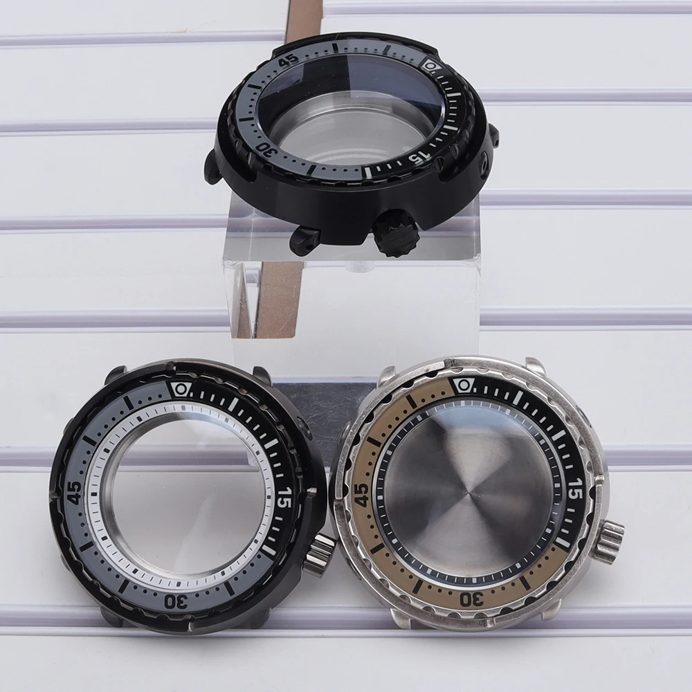 200M Tauchgehäuse 47mm Edelstahl C3 Leuchtend für Seiko NH35 NH36 NH34/38 Uhrwerk Tuna Canned SKX Mod Ersatzteile – Detail 1