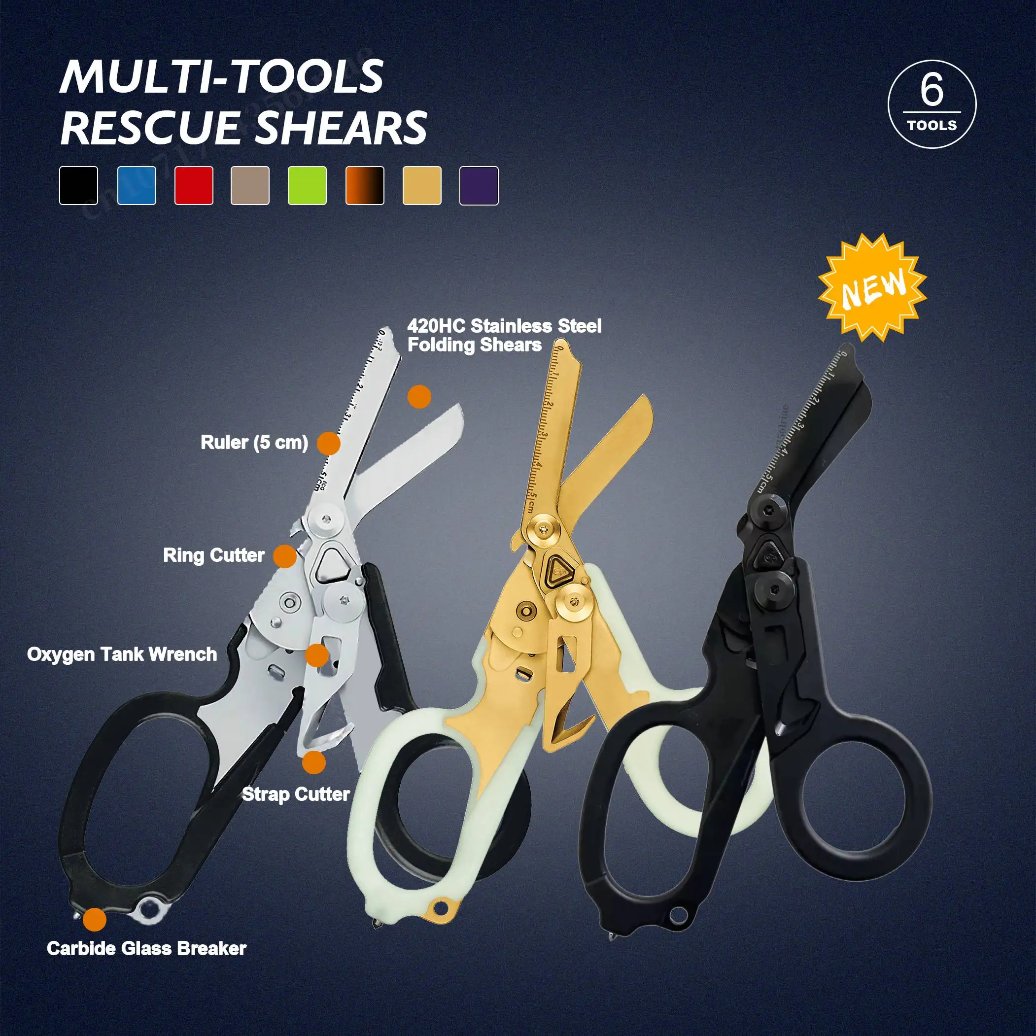 Multifunction Mini Portable Emergency Raptors Shears Tactical Folding Scissors Outdoor Survival Tool