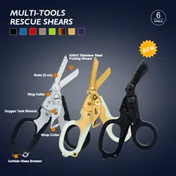 Multifunction Mini Portable Emergency Raptors Shears Tactical Folding Scissors Outdoor Survival Tool