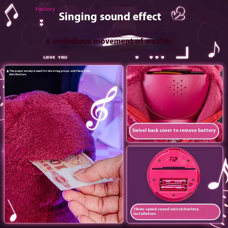 Disney Licenses Bear Pluche Spaarpot - Muzikale Spaarpot Met Educatief Speelgoed Voor Kinderen Verjaardag Kerstbesparingscadeaus
