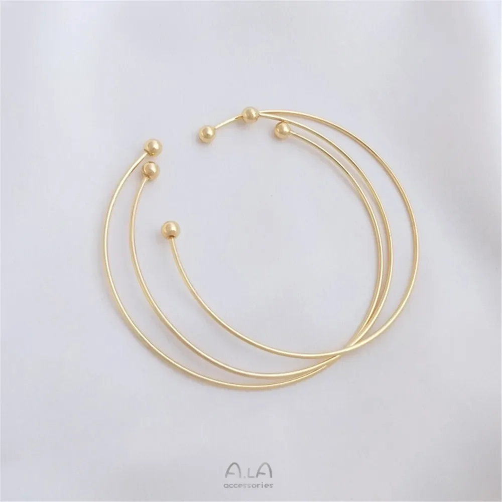 14K gold bag color protection fine screw wringing Bracelet DIY manual bead hanging pendant hand made accessory open Bracelet