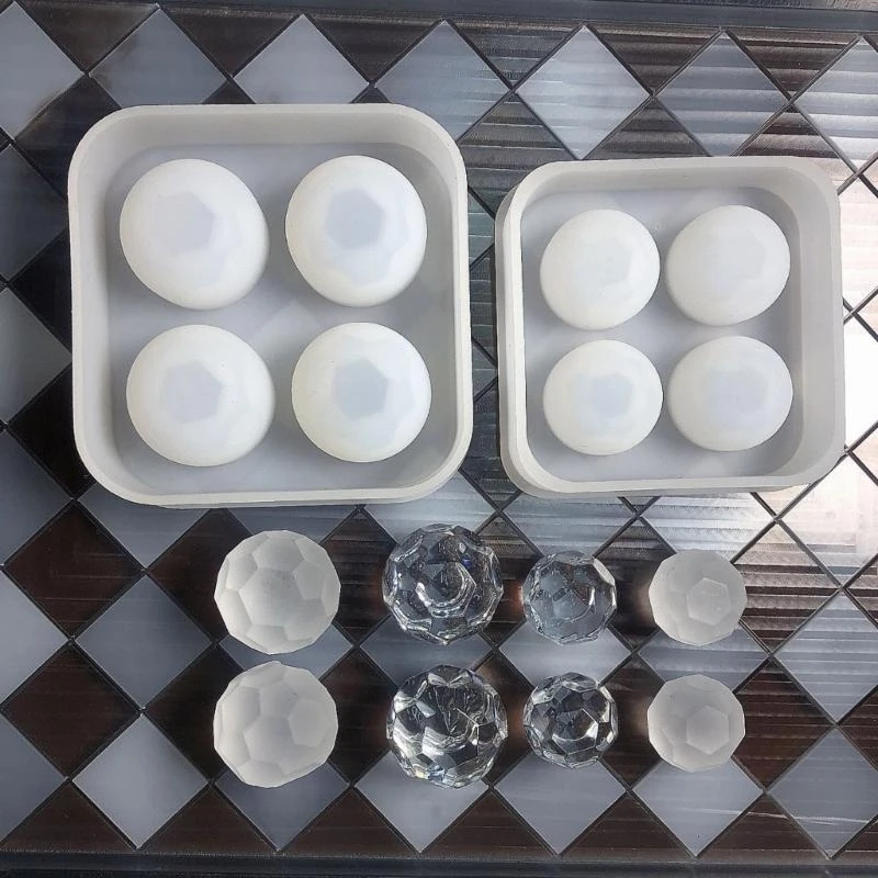  Mirror Spherical Mold Round Silicone Homemade Mold Suitable for Resin DIY Crafts